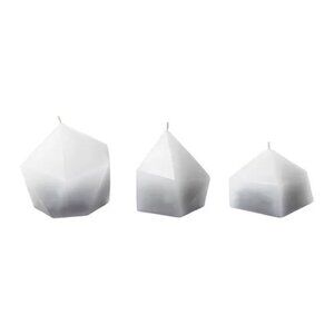 IKEA VINTER 2017 Ombre grey white crystal shaped candle set - New in Box
